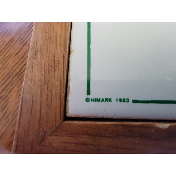 1983 HIMARK Saltera Wall Hanging Trivet - Ceramic Art Tile & Wood - Picture 4 of 6